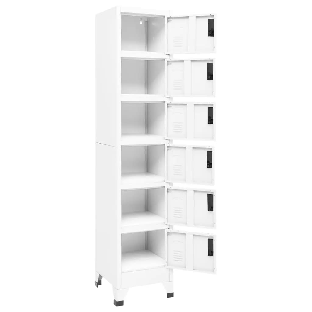 Locker Cabinet White 38x40x180 cm Steel